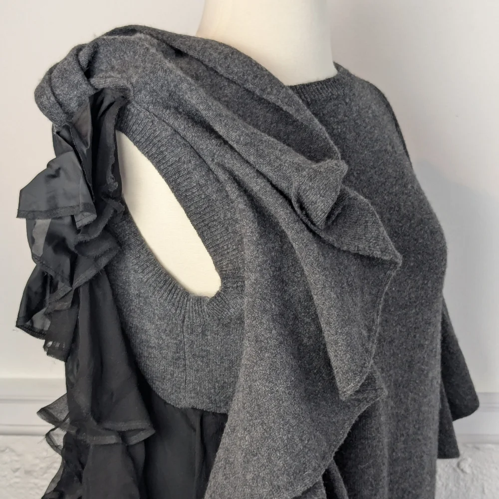 Sacai • Wool Ruffle Bow Sweater Dress - Picture 3 of 16